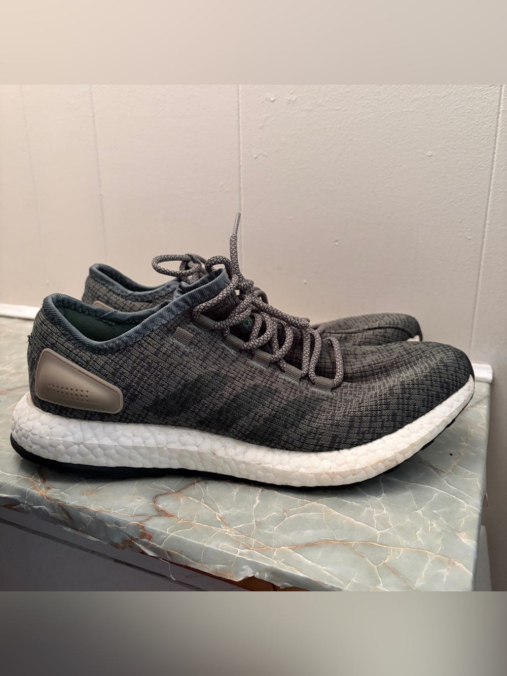Adidas Pure Boost Olive Green Mesh Running Sneakers Men’s size 10.5
